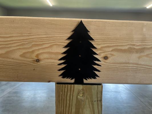 Decorative Silhouette Post Connector - Tree Cap