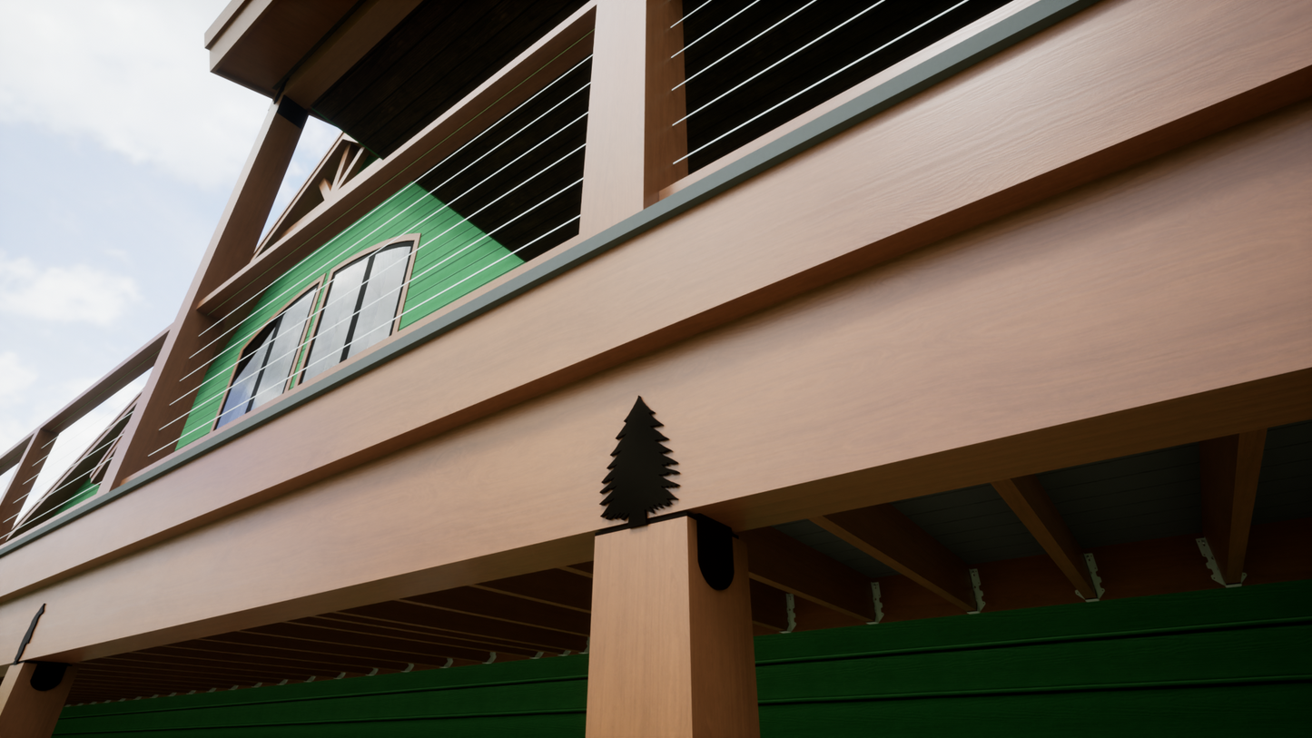 Decorative Silhouette Post Connector - Tree Cap