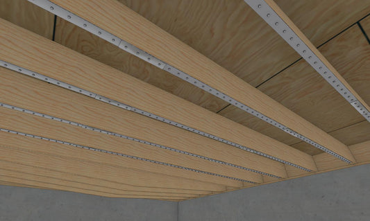 Floor Joist Stiffening Strap System - Reduce Floor Bounce and Deflection