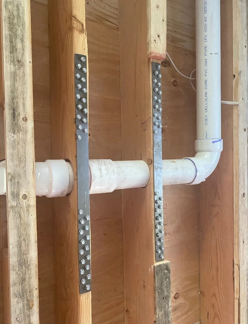 Floor joist repair kit installed around utility lines